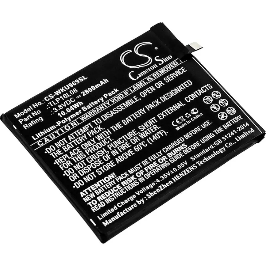 Аккумулятор Cameron Sino 2800mah для аккумуляторов WIKO 9692 U Feel Prime TLP16L08|Аккумуляторы