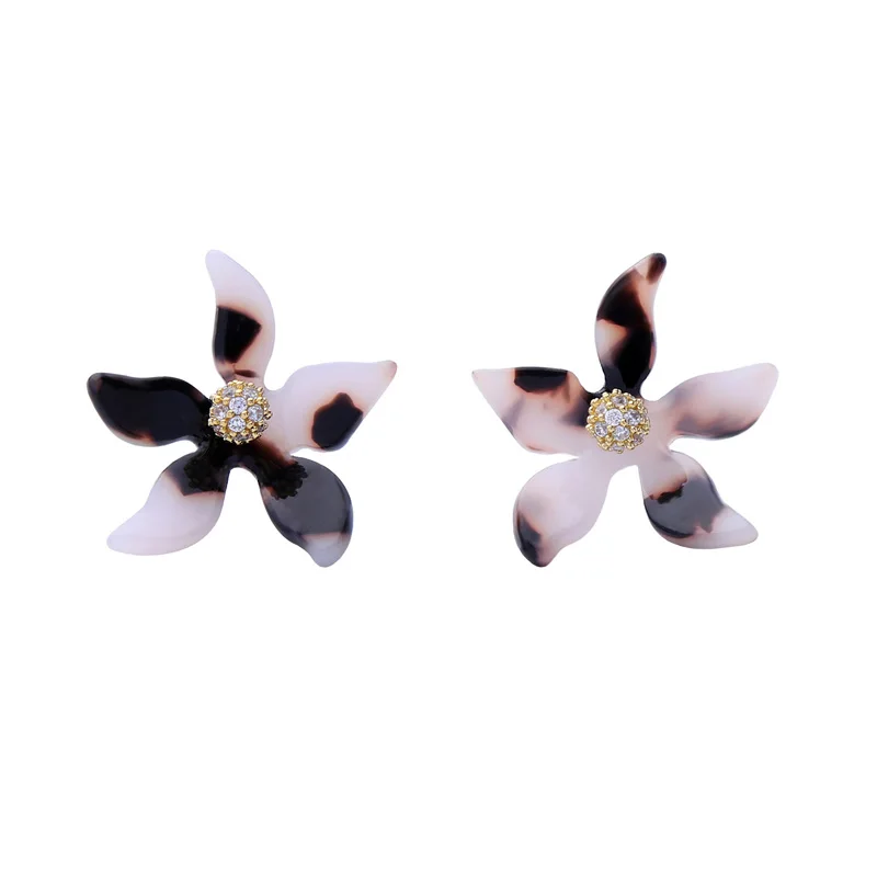 Cute resin flower earrings fashion crystal stud for women earring gift | Украшения и аксессуары