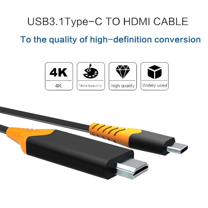 Rovtop USB 3 1 Type C к HDMI кабель адаптер 4K 30Hz 60Hz Тип Thunderbolt для MacBook Air iPad Pro | Компьютеры и