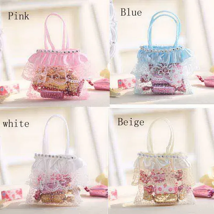 

12pcs new transparent wedding candy boxes gift bags with handle handbag wedding birthday party supplies baby favors and gifts