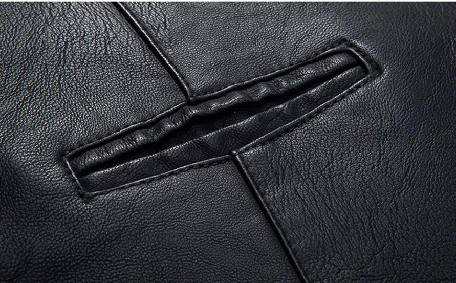 Men's PU Jackets Coats Autumn Winter Motorcycle Biker Faux Leather Jacket Men Clothes Thick Velvet Coats Size M-3XL