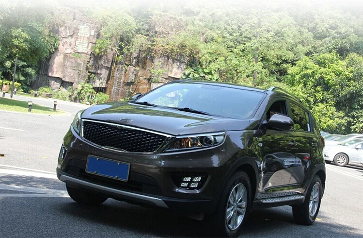 Lampever Автомобильный светодиодный DRL Комплект для Kia Sportage R высокая яркость 4 глаза стиль Светодиодный Противотуманные фары Дневной ходовой светильник Дневной светильник