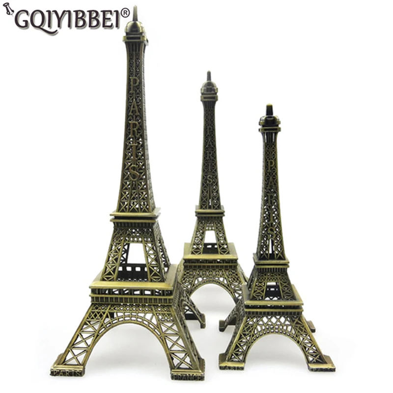 

62cm Art Crafts Bronze Paris Eiffel Tower Model Ornaments Figurine Zinc Alloy Statue Travel Souvenirs Home Decorations