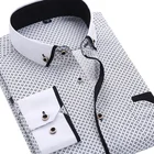 Мужская рубашка с длинными рукавами и принтом, модная повседневная приталенная рубашка в деловом стиле, мягкая и удобная брендовая одежда, 2020