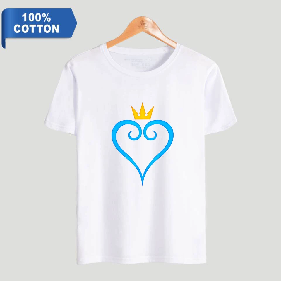 Новая Мужская хлопковая футболка с надписью kingdom hearts повседневная буквенным