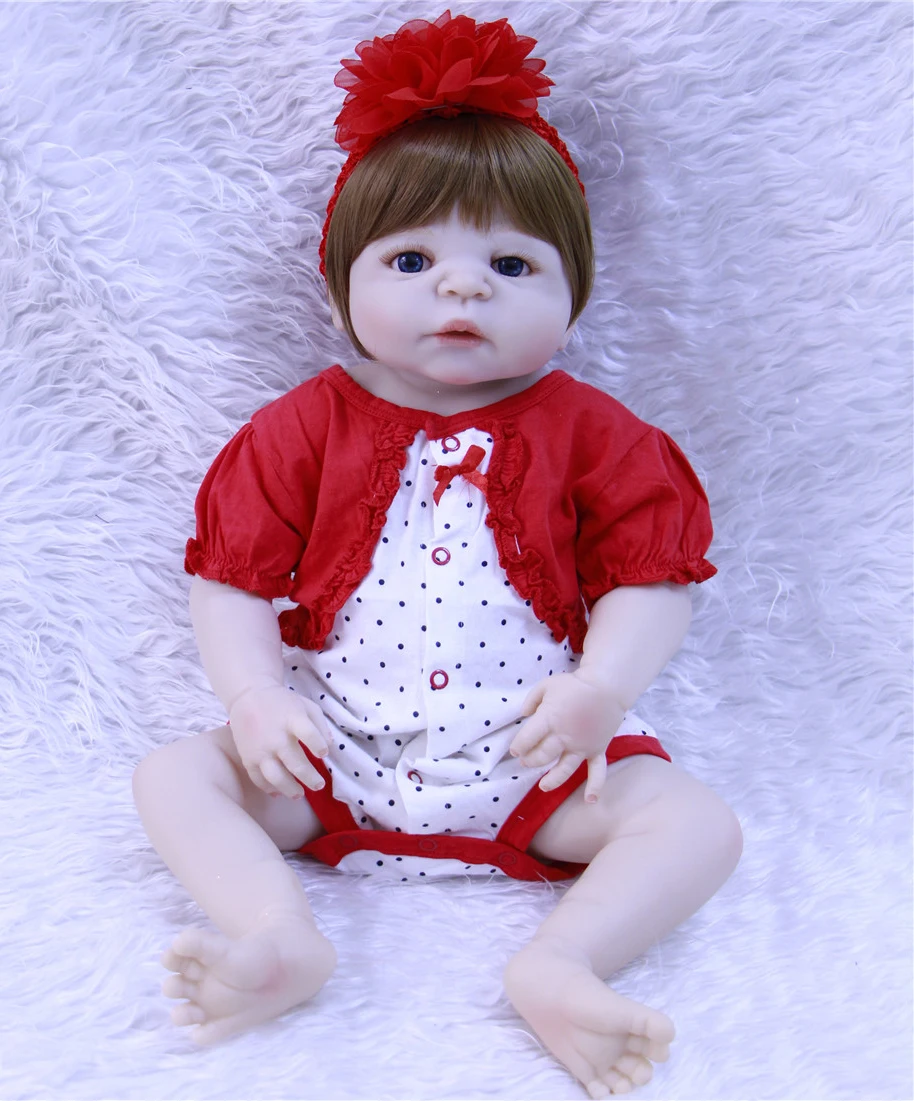 

Bebes reborn 23 дюйма, полностью силиконовая поддельная Кукла-младенец для новорожденных, Реалистичная кукла-принцесса, игрушка для купания