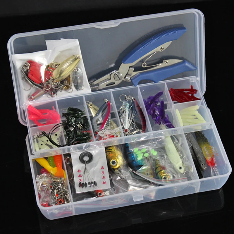 4 стиля рыболовная приманка Minnow/Popper/Wobbler металлическая в виде ложки Мягкая набор