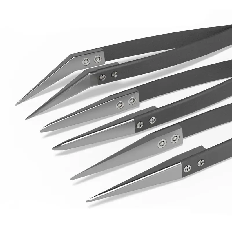 Black Ceramic Tweezers Set - Antistatic Anticorrosion Antimagnetic Highly Heat Resistant(3Pack) | Инструменты