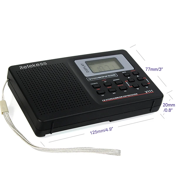 2 шт. RETEKESS V111 портативное fm-радио DSP FM стерео/MW/SW/LW портативное радио полнодиапазонный приемник мира часы 9 кгц/10 кгц радио FM