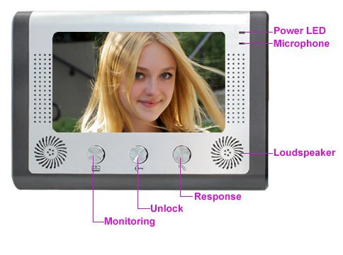Видеодомофон с ЖК-монитором 7-дюймовый дверной звонок ИК камера ночного видения