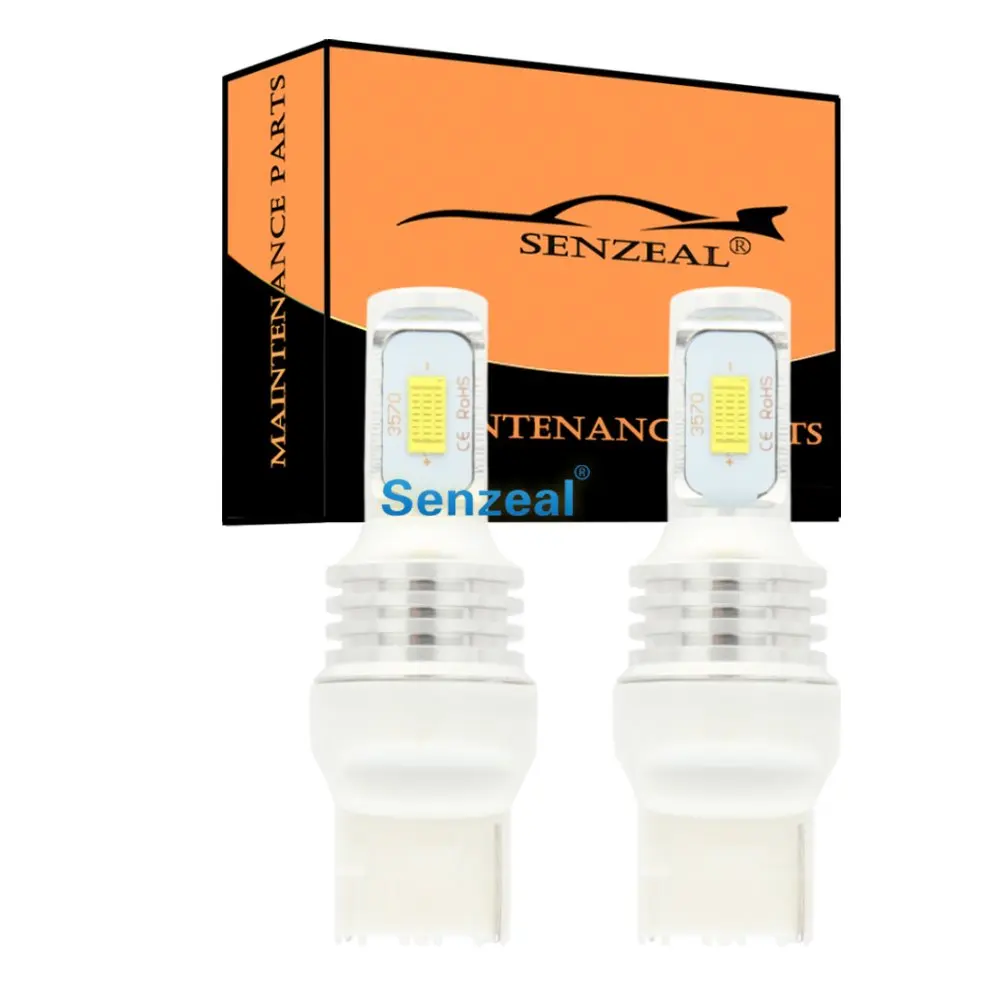 

SENZEAL 2pcs 72W T20 7440 Car LED CSP 3570 1000Lm W21W Reverse Lights 12-24V Auto Bulbs Car Turn Signal Lights Back-Up LED Lamps