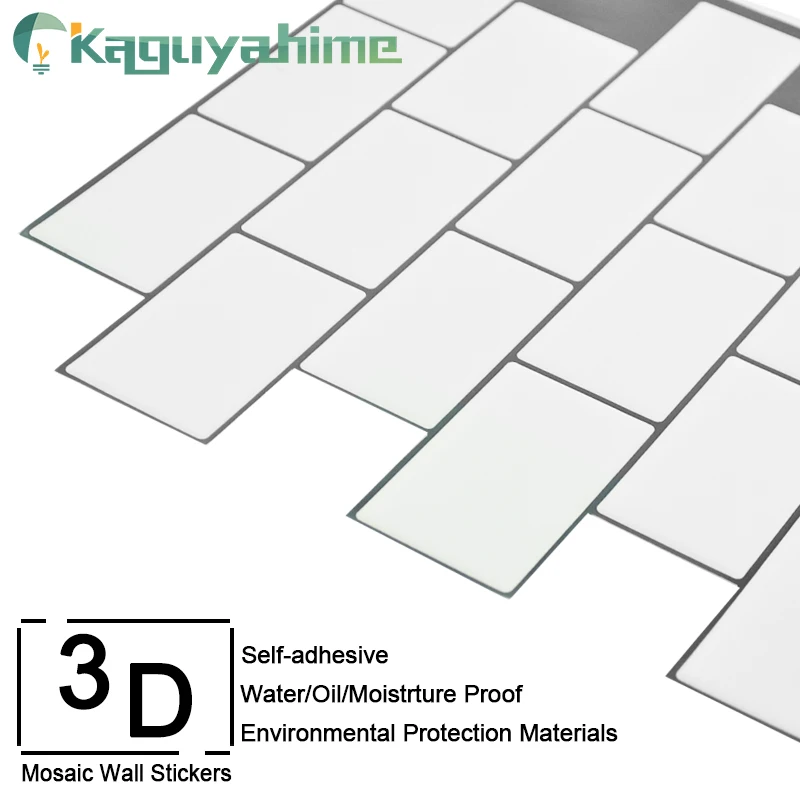 Kaguyahime 10 шт. 3D Наклейка на стену s самоклеющаяся мозаичная плитка DIY