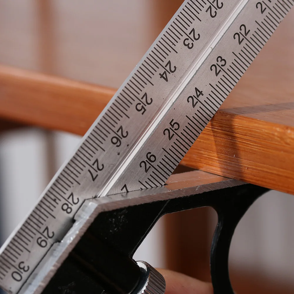 1PC Precise Stainless Steel Adjustable Ruler Combination Level Gauge Square Angle Metric Ruler School Stationery Office Supplies