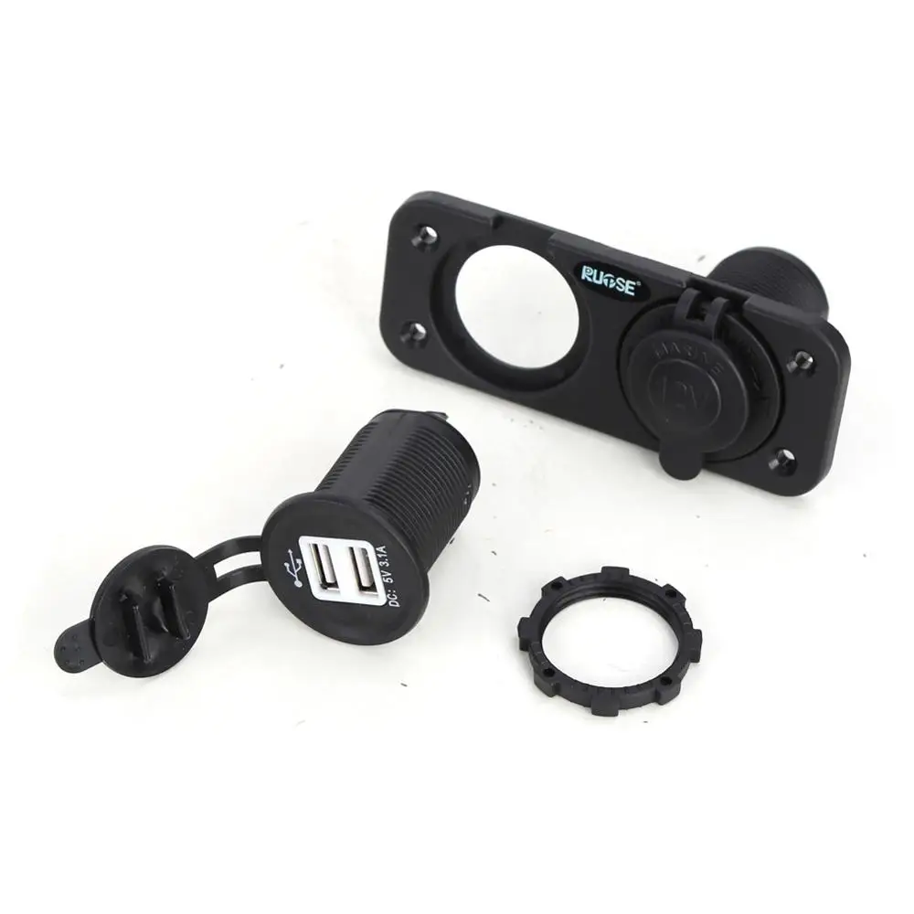 Dual USB Зарядное устройство гнездо для крепления морской с проводами 12 вольт