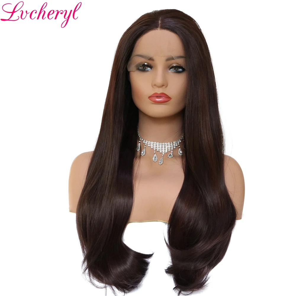 Накладки на волосы Lvcheryl черные синтетические прямые термостойкие|part|part wigparting hair |