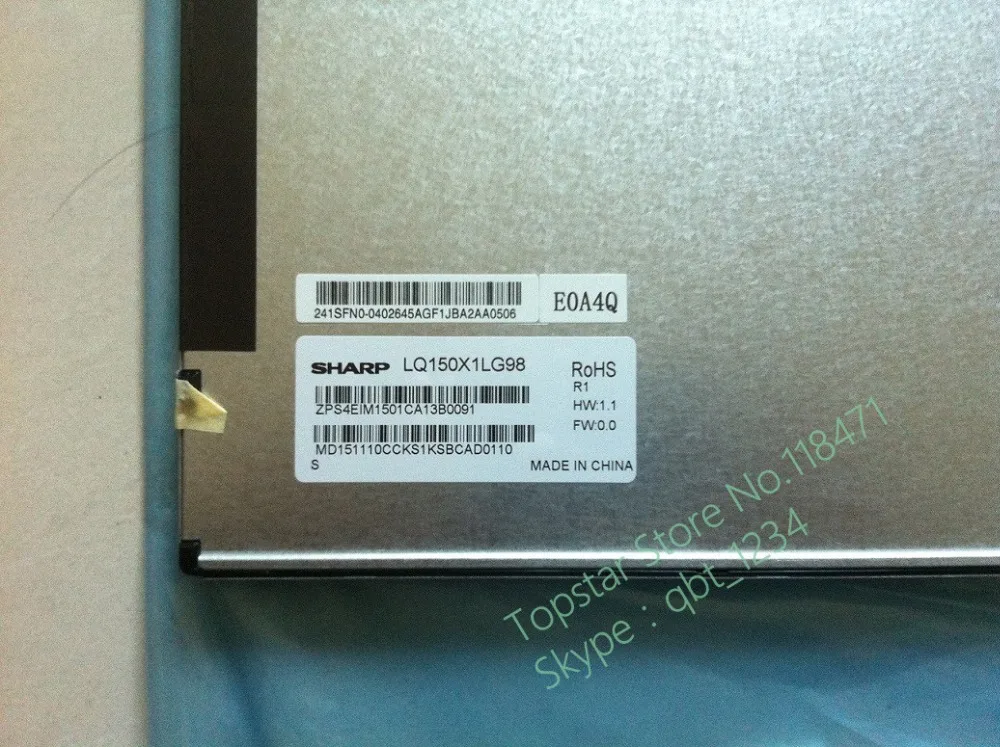 15 дюймов 1024*768 ЖК дисплей Экран оригинальный LQ150X1LG98 для промышленного