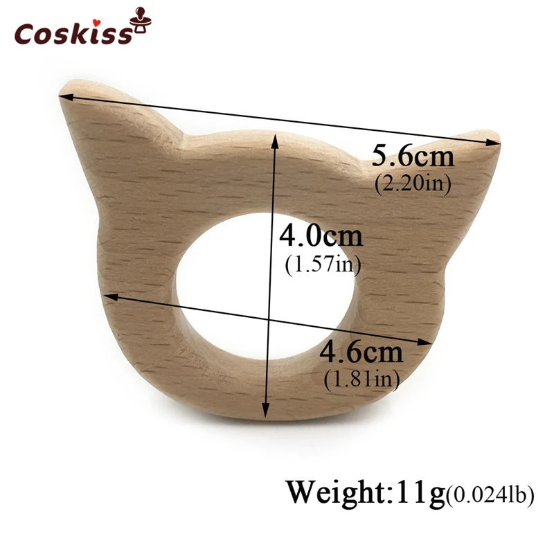 DIY Baby Teether Toys Organic Natural Beech Wooden Elephant-Bird-Owl-Cat Hand Cut Gift | Мать и ребенок