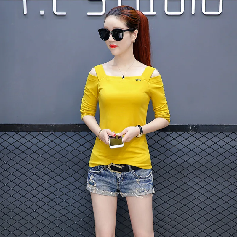 LTD134001 полосатые футболки женские топы в полоску модные сексуальные однотонные