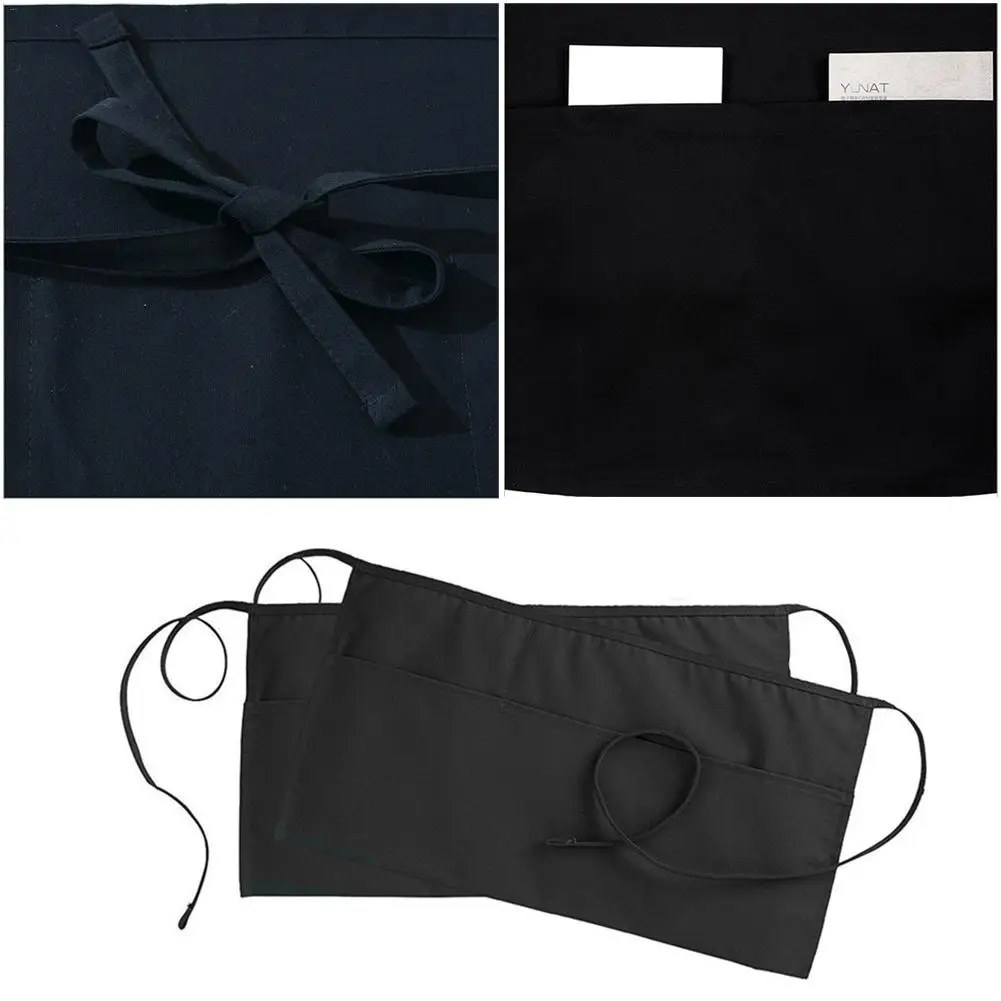 

Waterproof Bust Apron Food and Beverage Bakery Waiter Apron with 3 Pockets