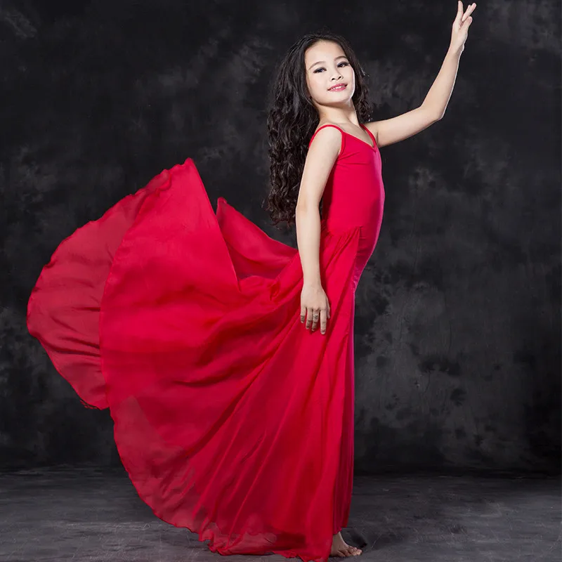 1 piece only dress Дети ребенок танец живота Танцы живота Индийский, цыганский Танцы танцевальные костюмы одежда бюстгальтер, пояс шарф кольцо юбка комплект с платьем костюм 68 - Цвет: 1 piece only dress