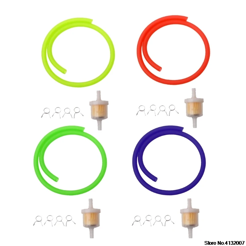 6 мм газовый топливный фильтр шланг для бензиновых труб + 4 зажима мотоцикла