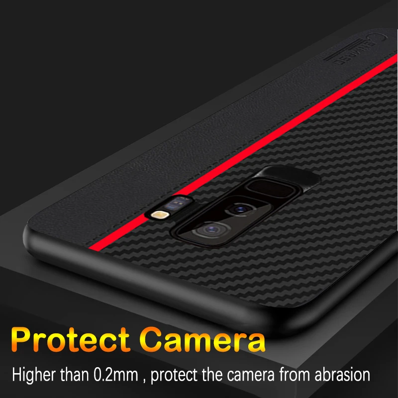

For Samsung S9 Plus Case Original CENMASO Fiber Leather Protection Cover for Samsung Galaxy S9 Case Cover for Samsung S9 Case