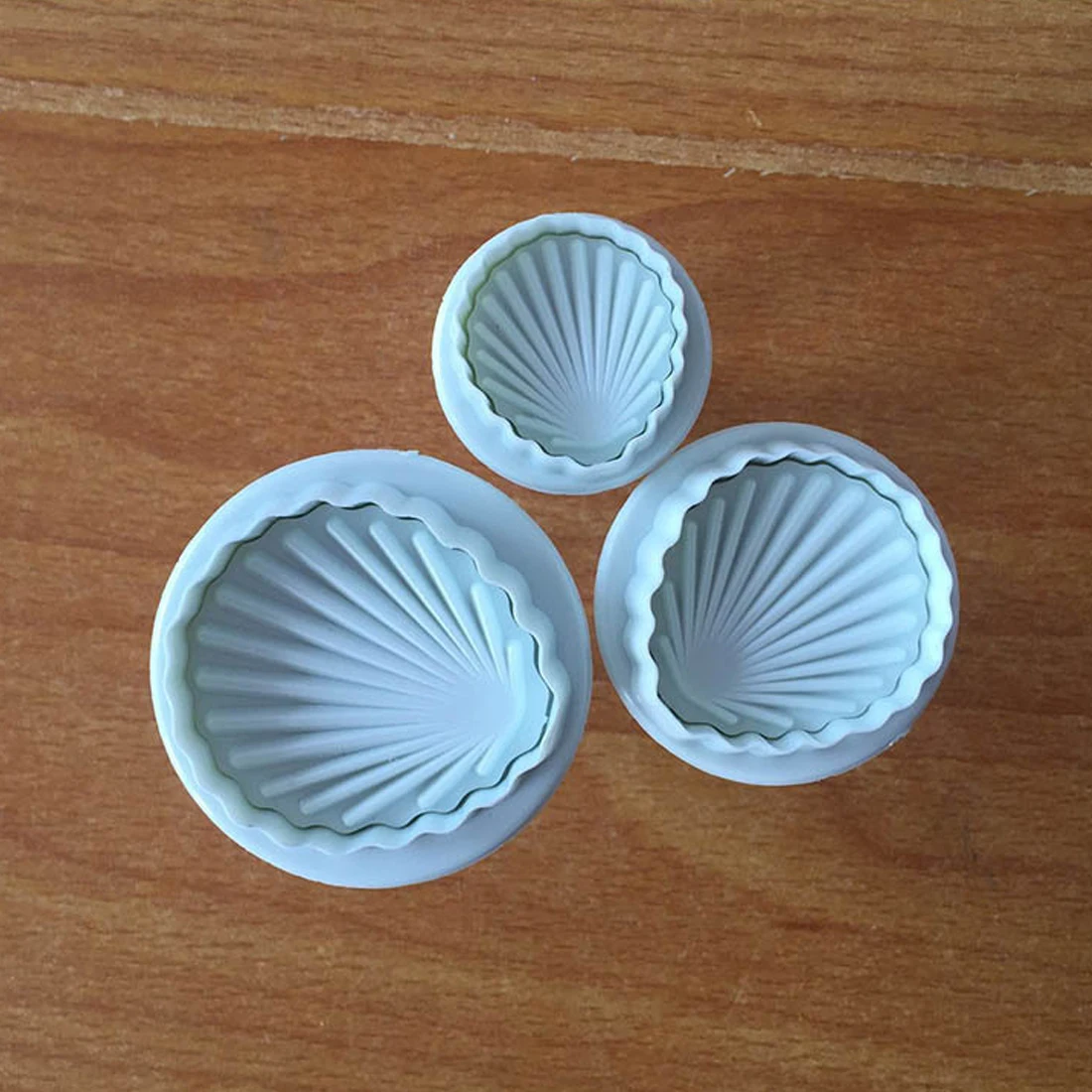 Хорошее качество в виде ракушки 3 шт./компл. Fondant(сахарная) Пластик торта украшения кондитерских резец плунжера цветок пресс-форм