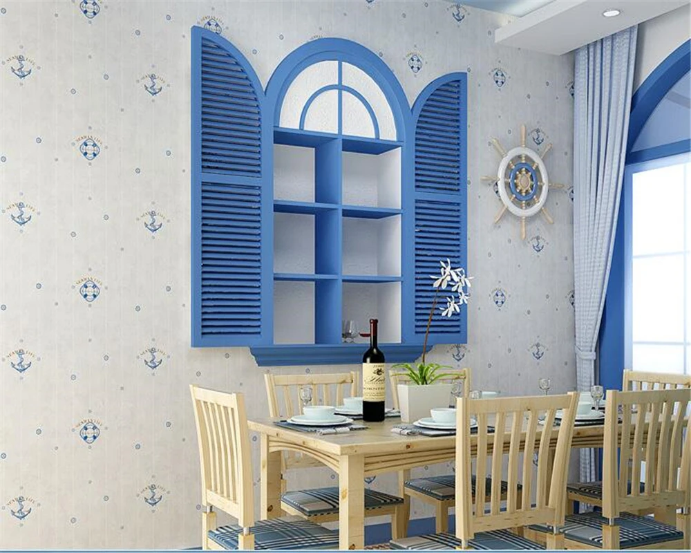 Модные обои из нетканого материала с изображением растений в средиземноморскую