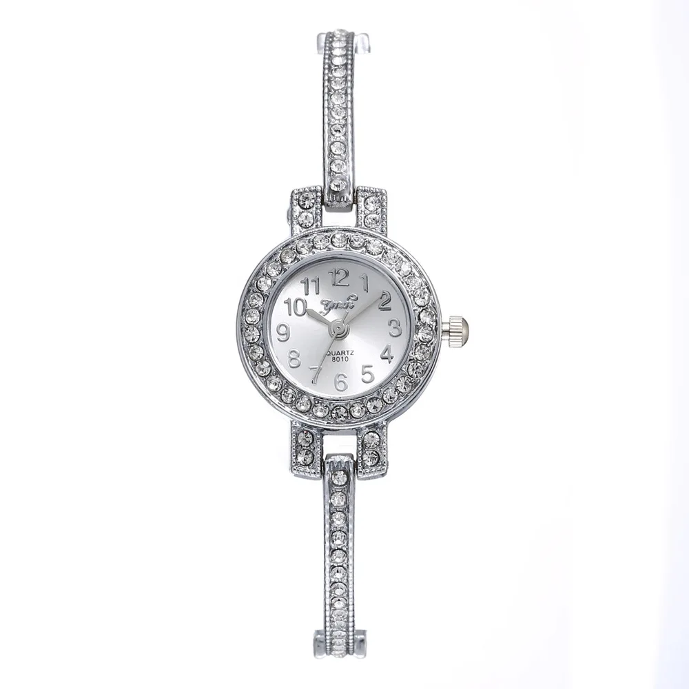Женские роскошные часы из нержавеющей стали Vente chaude Mode De Luxe Femmes Montre браслет с