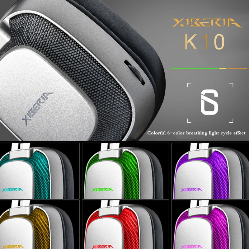 XIBERIA K10 Игровые наушники стерео шлем USB 7 1 объемный звук Игровая гарнитура с