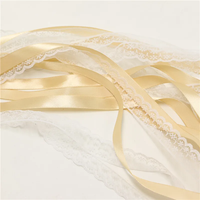 50 шт/цвет шампанского/белый/цвет кружева свадебные ленты палочки конфетти Twiring