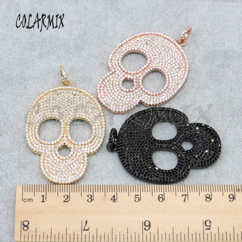 5 pieces skull pendants mix colors Shantou pendant beads tiny crystal stone jewelry wholesale finding 5029 | Украшения и