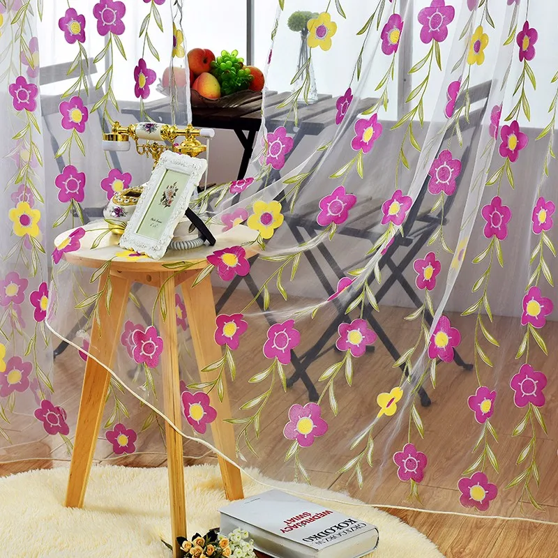 Оптовая продажа на окно занавески для детской комнаты с цветочным принтом шторы