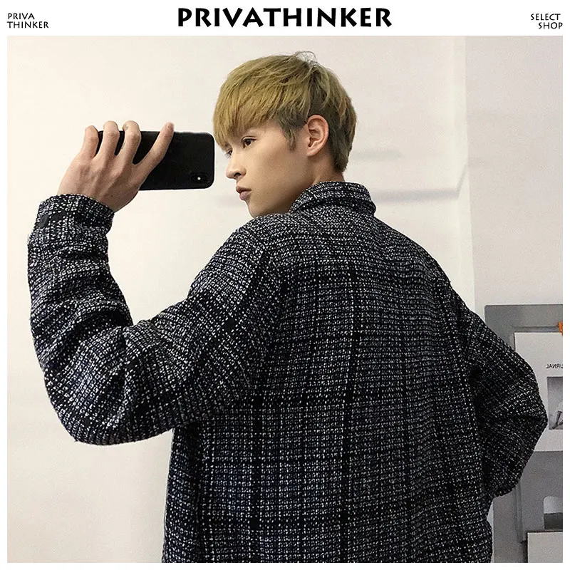 Privathinker для мужчин рубашка в клетку 2018 s Уличная рубашки с длинными рукавами