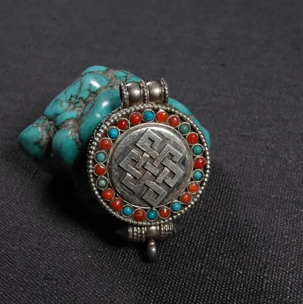 Nepal Handmade 925 Silver Gau Box Pendant Buddhist Sacred Symbols Prayer Tibetan Ghau Amulet | Украшения и аксессуары
