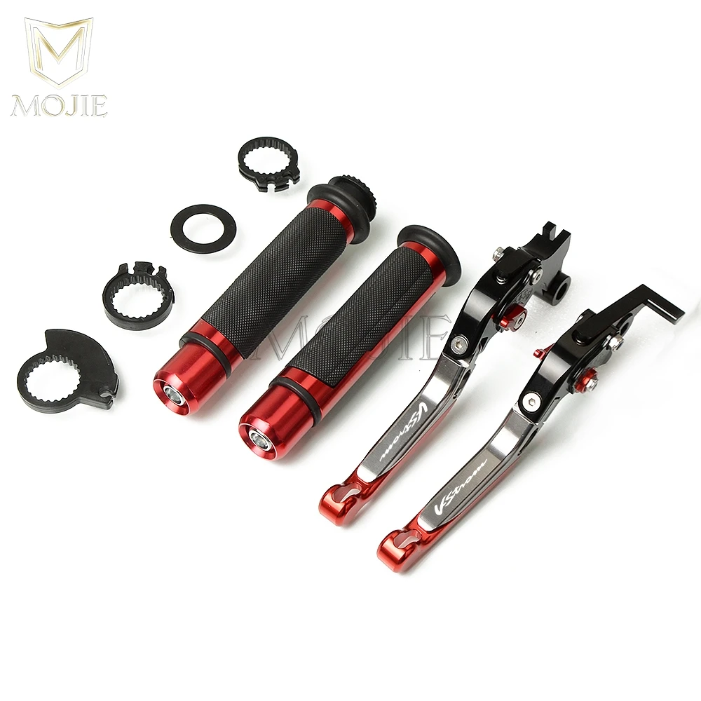 Black Titanium Red Мотоцикл с ЧПУ регулируемые складные тормозные рычаги сцепления Руль рукоятки для Suzuki DL1000/V-STROM DL 1000 VSTROM 2002 - Цвет: Black Titanium Red
