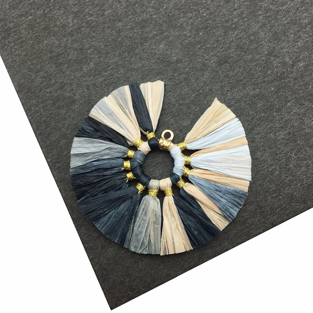 assoonas L181 tassel raffia tassels jewelry accessories findings diy earrings parts hand made 2pcs/lot | Украшения и аксессуары