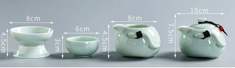 Портативный дорожный набор чайной посуды керамический Celadon чайный набор кунг-фу быстрая чашка открытый походный набор чайной посуды дорожная сумка чайный горшок с подносом наборы