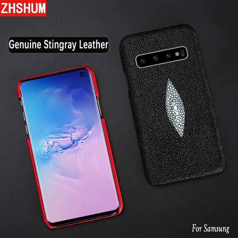 Кожаный чехол ручной работы из натуральной кожи ската для Samsung S10 Plus Lite Note 9 8 S9