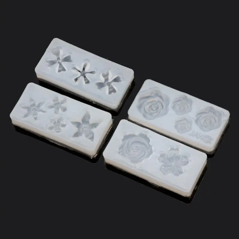 4 шт 3D Силиконовые Цветы для дизайна ногтей УФ-Смола Кабошон изготовления