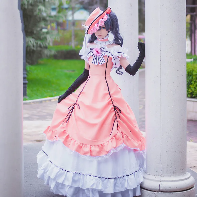 Ciel Phantomhive Cos аниме Black Butler Kuroshitsuji женское розовое платье для Хэллоуина