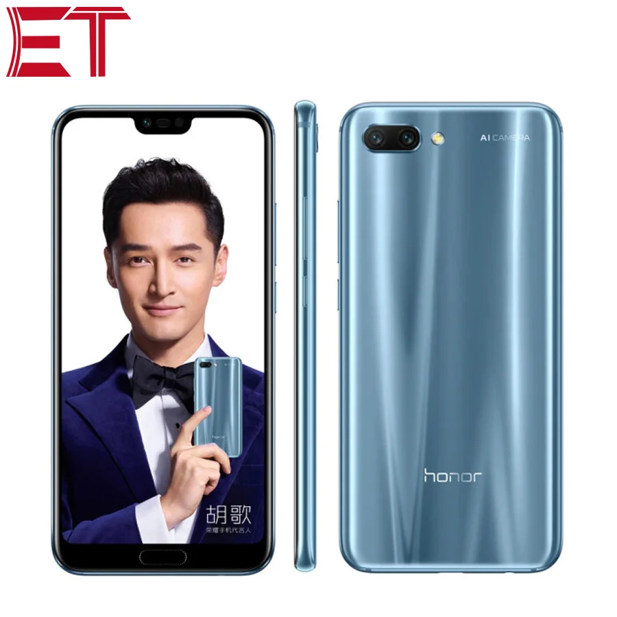 Мобильный телефон Honor 10 с глобальной прошивкой, 5,84 дюймов, 4 Гб ОЗУ, 128 Гб ПЗУ, Восьмиядерный процессор Kirin 970, Поддержка nfc, суперзарядка, смартфон, 24 МП