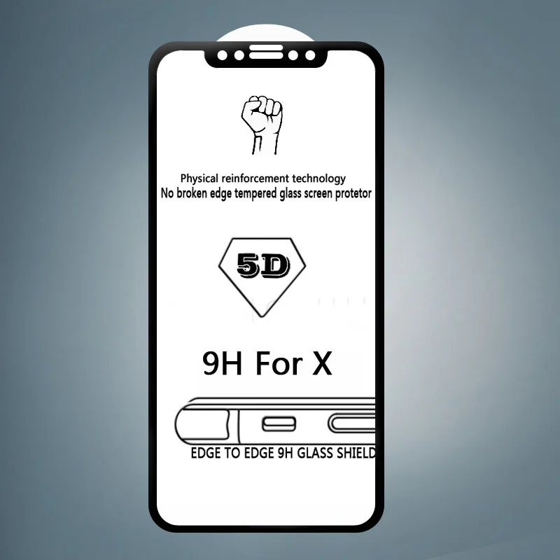 5D полное покрытие холодная резьба пленка из закаленного стекла для iPhone 6 6s 7 8 Plus X