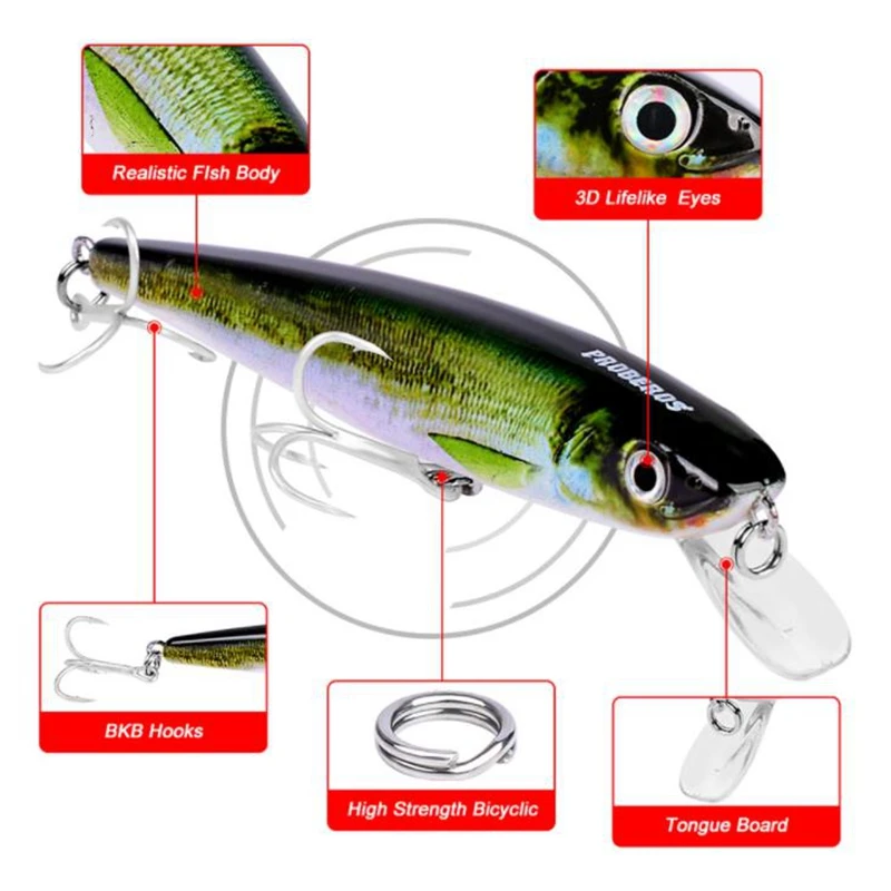 1PCS 12G 11CM Minnow Fishing Lure Include Ring Beads Pesca ABS Hard Bait 6# Hook Swimbait Tackles For Lake | Спорт и развлечения