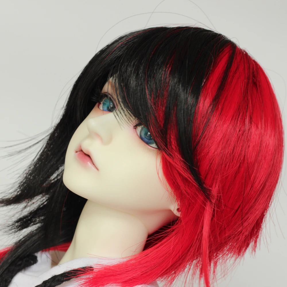 Парики только! Парик для куклы bjd прямые синие красные Смешанные черные парики 1/3
