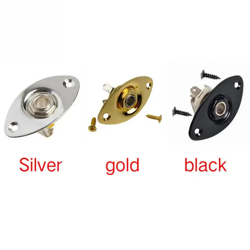 1 pc elektrische gitarre bass jack buchse ausgang eingang jack abdeckung platte mit 2 montage schrauben gitarre zubehör free global shipping
