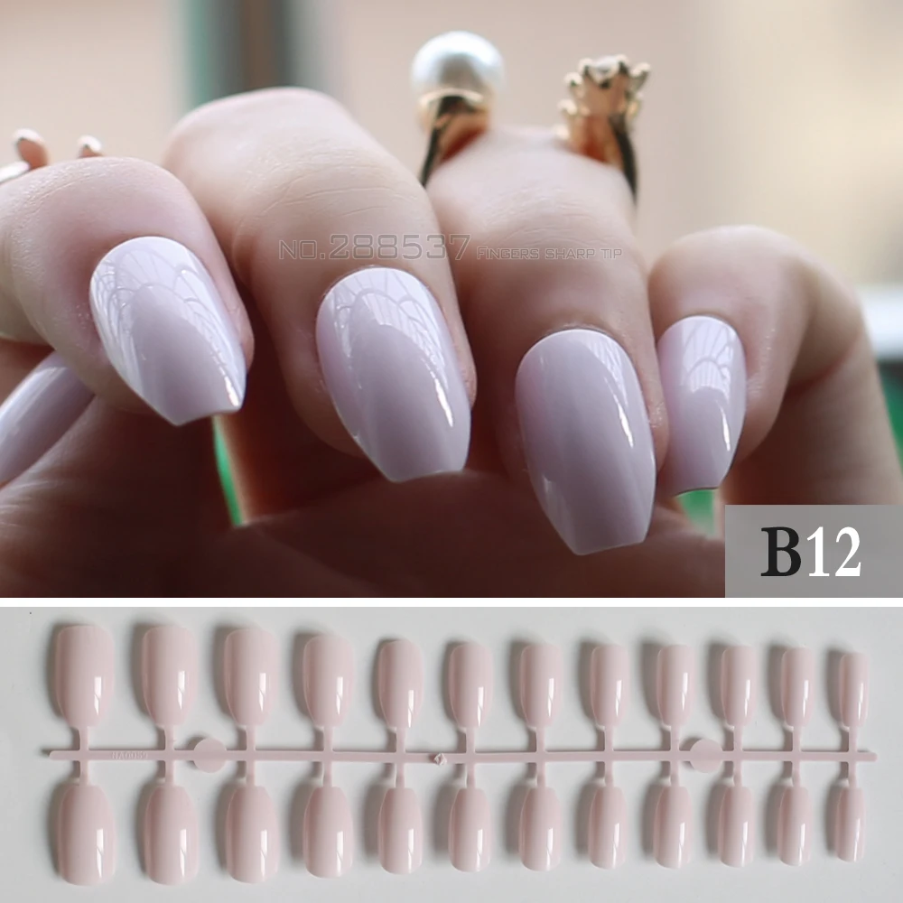 Светильник розовый полный ноготь простой искусственный элегантный накладной