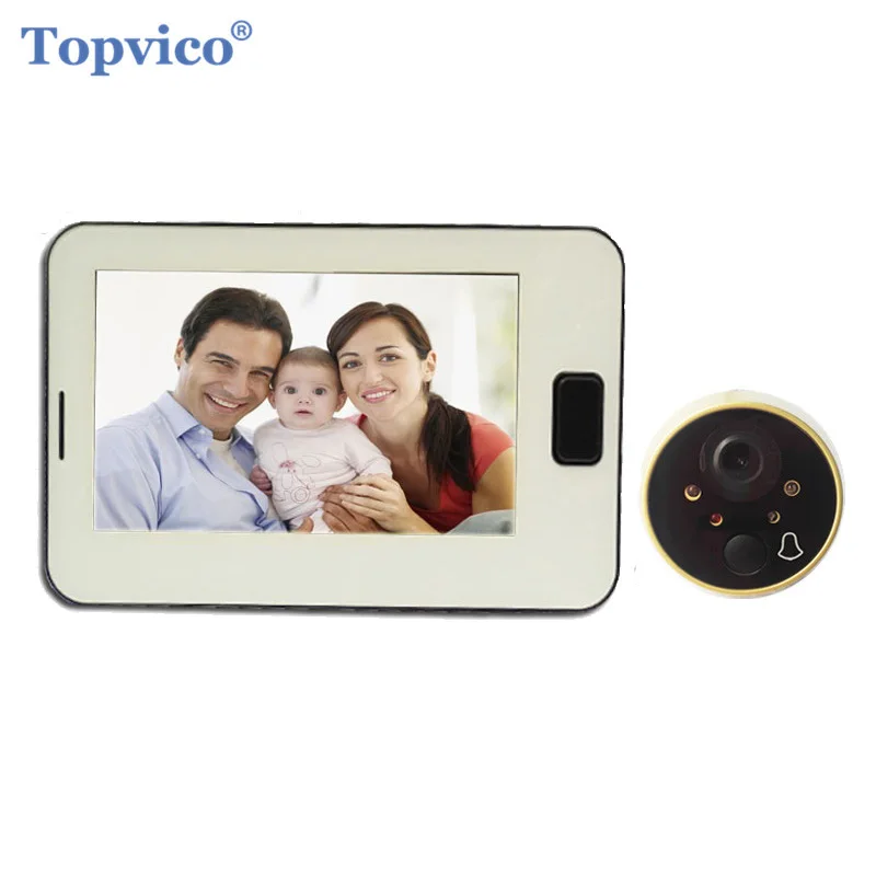 

Видеоглазок Topvico с камерой, 4,3 дюйма, электронный дверной Звонок
