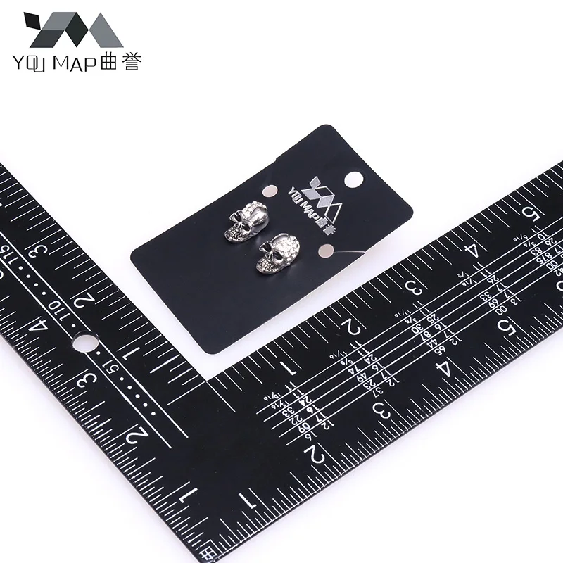 

New Silver Plated Mens CZ Cheekbone Skull Ear Stud Earrings Gothic Punk Style Cool Fashion Skeleton Jewelry