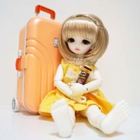 mini doll trolley case 16 bjd 20cm doll scene accessory boot piggy bag dolls stuffed toys draw bar box
